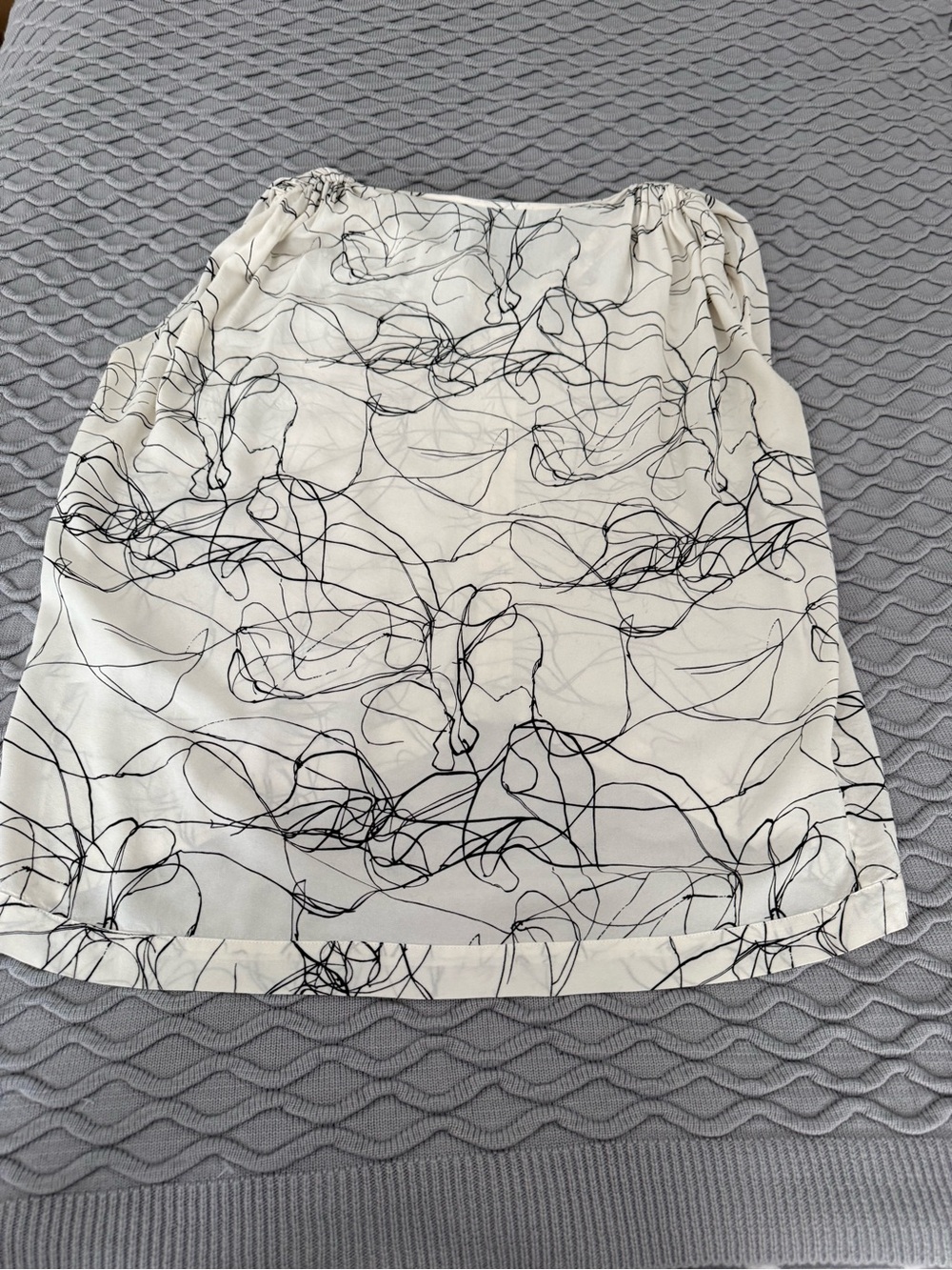 Ulla Johnson Women's White & Black Abstract Print Blouse Large